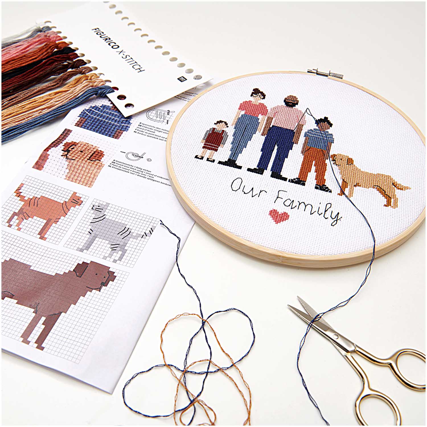 Rico Design Needlecraft Rico Design Cross Stitch Kit - Family 4051271174002