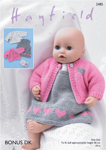 Hayfield Patterns Hayfield Bonus DK - Baby Doll's Pinafore, Cardigan, Top and Pants (2485) 5024723924851