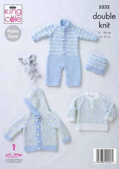 King Cole Cherish Dash & Cherished DK - Sweater, All-in-One, Jacket & Hat (5332)
