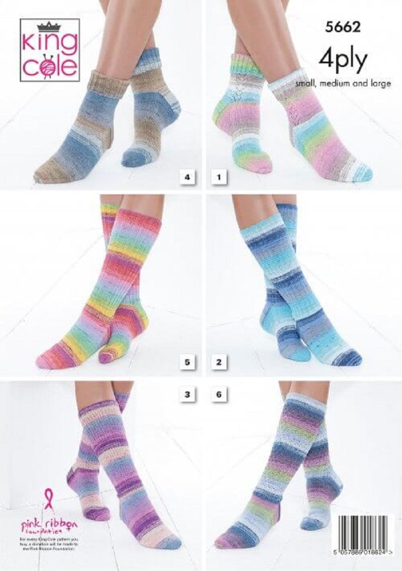 King Cole Patterns King Cole Summer 4 Ply - Socks & Triangular Wrap (5662) 5057886018624