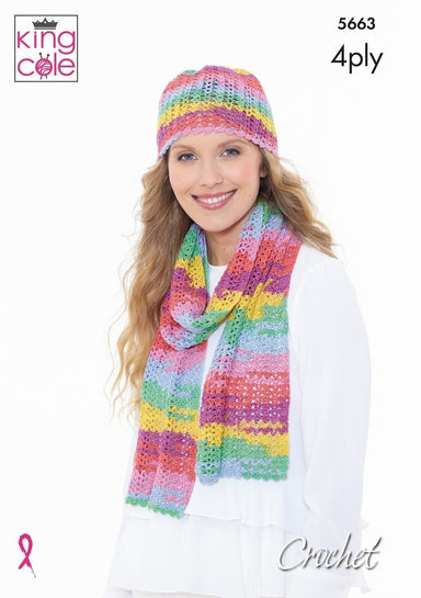 King Cole Patterns King Cole Summer 4 Ply - Scarf, Hat & Triangular Wrap (5663) 5057886018631