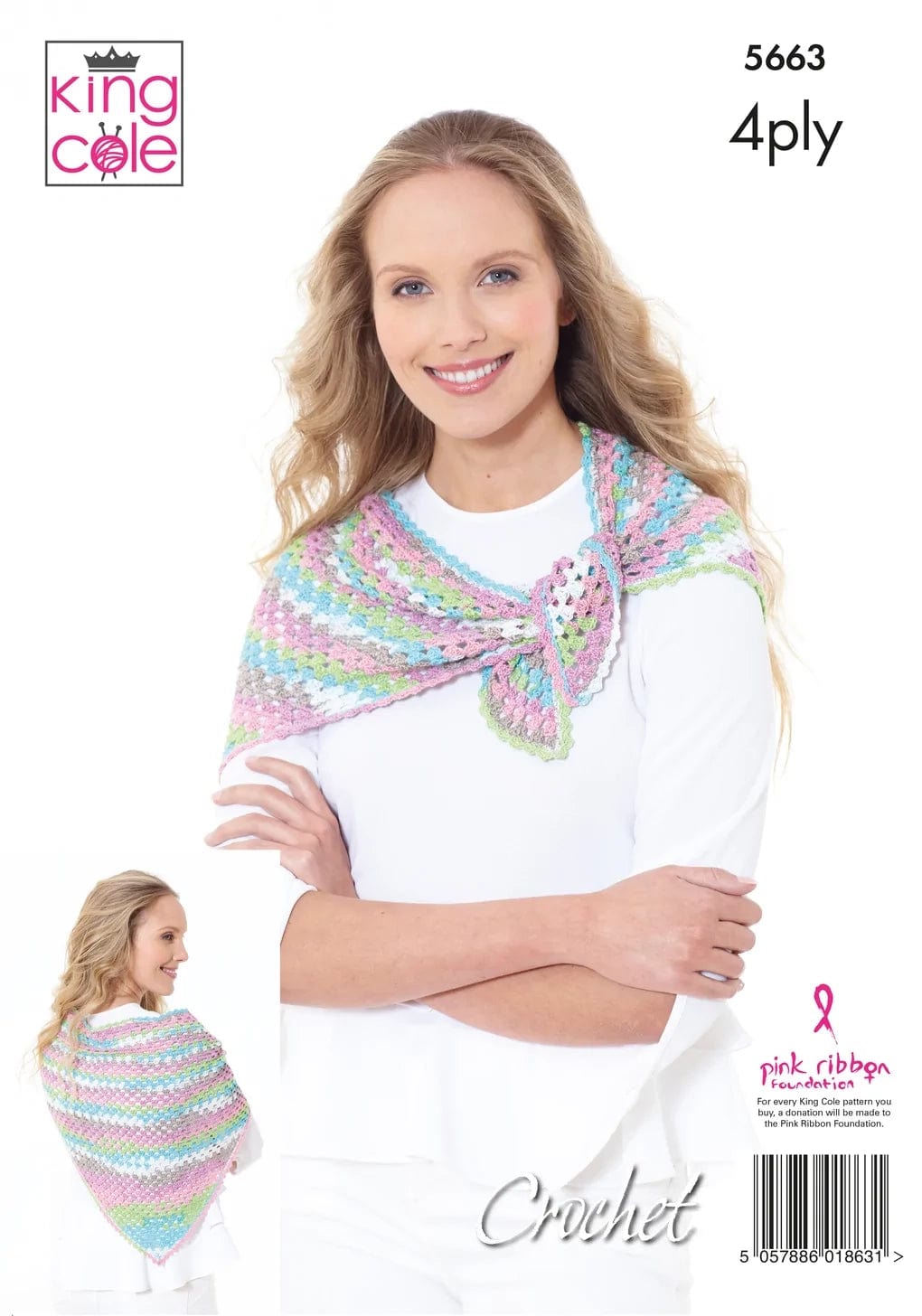 King Cole Patterns King Cole Summer 4 Ply - Scarf, Hat & Triangular Wrap (5663) 5057886018631