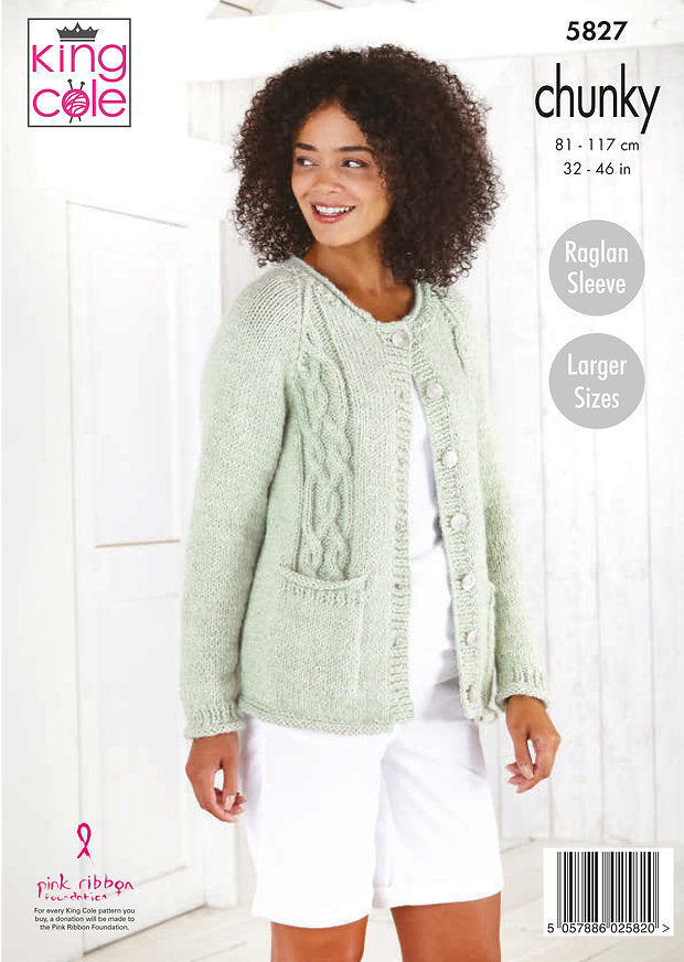 King Cole Timeless Chunky - Sweater and Cardigan (5827)