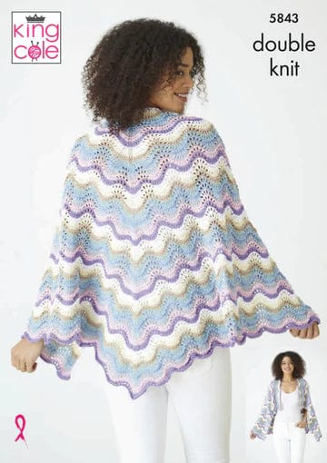 King Cole Patterns King Cole Cottonsmooth DK - Wrap & Shawl (5843) 5057886026865
