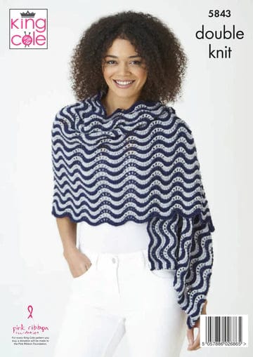 King Cole Patterns King Cole Cottonsmooth DK - Wrap & Shawl (5843) 5057886026865