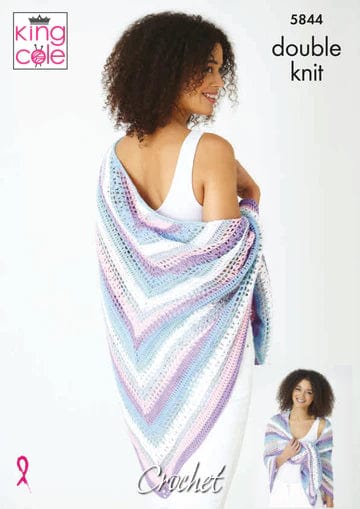 King Cole Patterns King Cole Cottonsmooth DK - Crochet Shawl (5844) 5057886026872