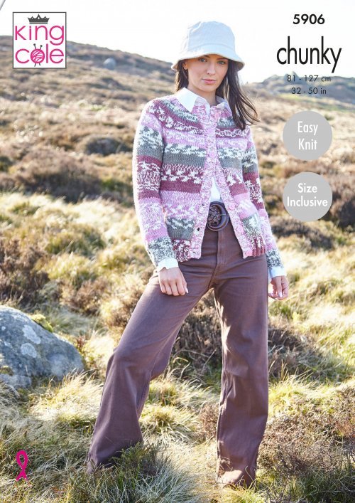King Cole Nordic Chunky - Sweater and Cardigan (5906)