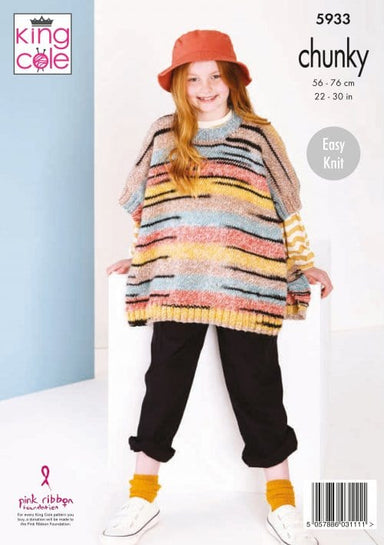 King Cole Patterns King Cole Safari Chunky - Girls’ Ponchos (5933) 5057886031111