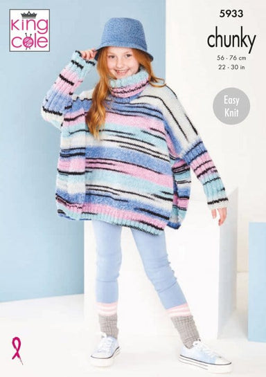 King Cole Patterns King Cole Safari Chunky - Girls’ Ponchos (5933) 5057886031111