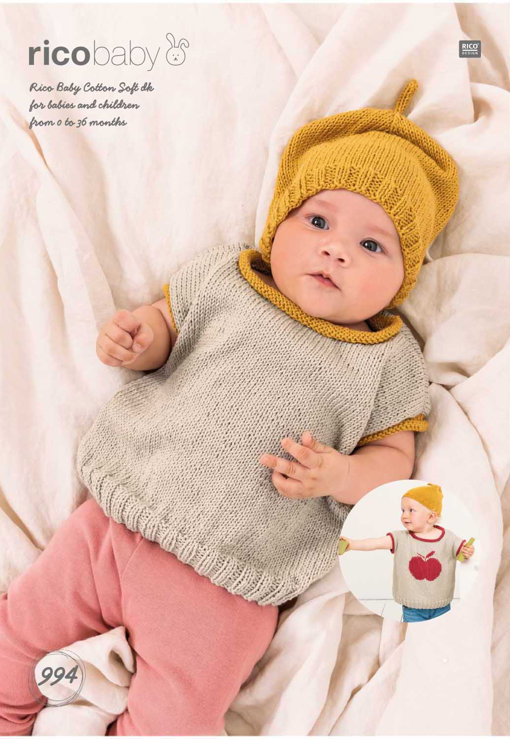 Rico Design Baby Cotton Soft DK - Oversized Shirt and Hat (994)