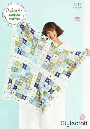 Stylecraft Patterns Stylecraft Naturals Bamboo+Cotton - Crochet Blanket (9918) 5034533076145