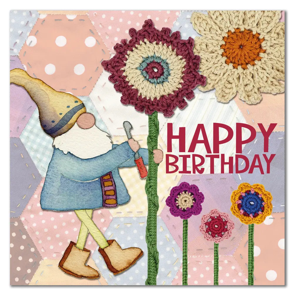 Emma Ball Crochet Gnome Greetings Card