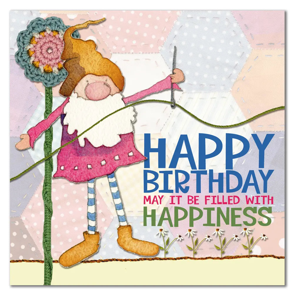 Emma Ball Sewing Gnome Greetings Card