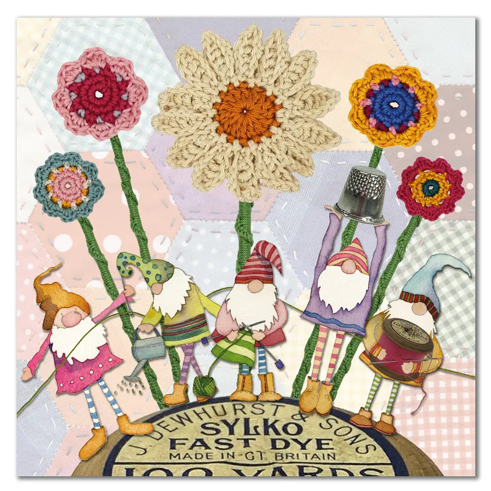 Emma Ball Crafting Gnomes Greetings Card