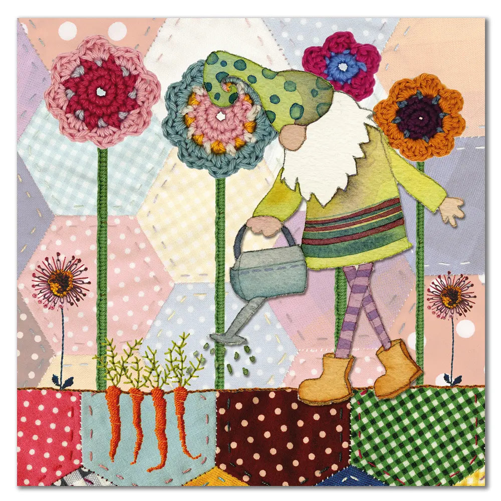 Emma Ball Gardening Gnome Greetings Card