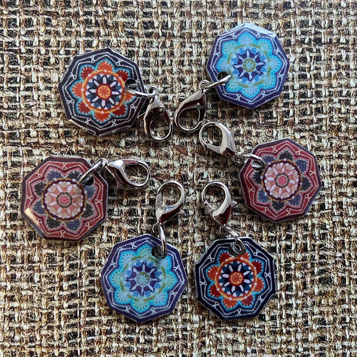 Emma Ball - Crochet Stitch Markers (x6) - Persian Tiles by Janie Crow