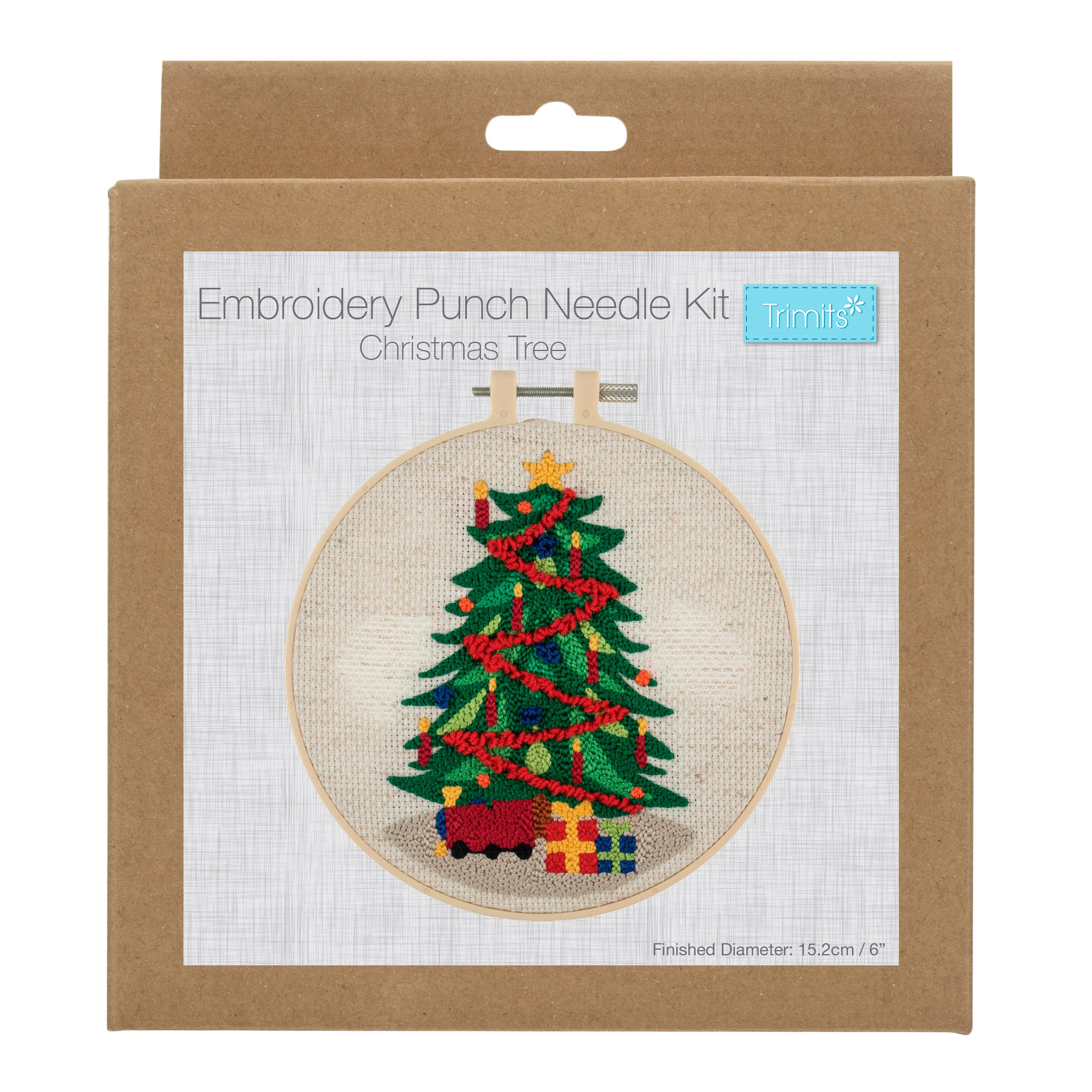 Trimits Punch Needle Kit with Hoop - Christmas Tree