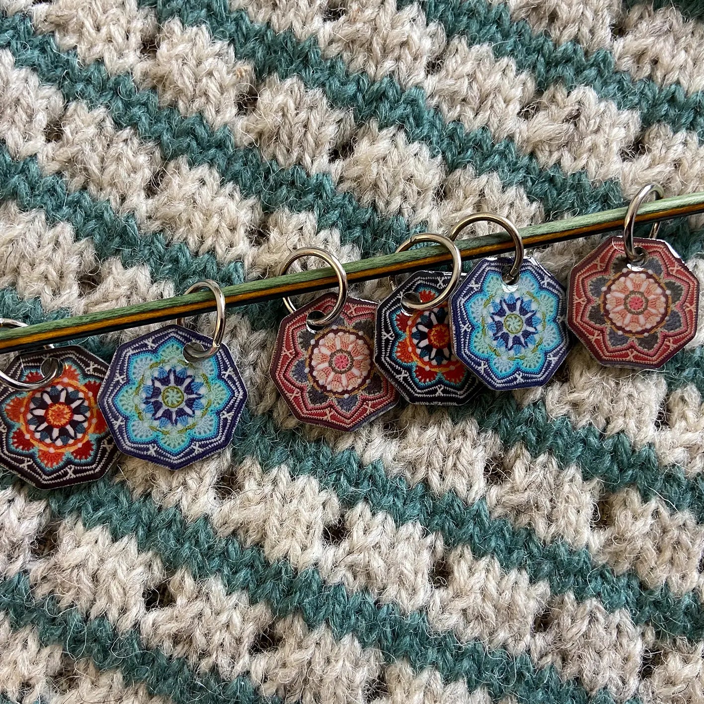 Emma Ball - Knitting Stitch Markers (x6) - Persian Tiles by Janie Crow