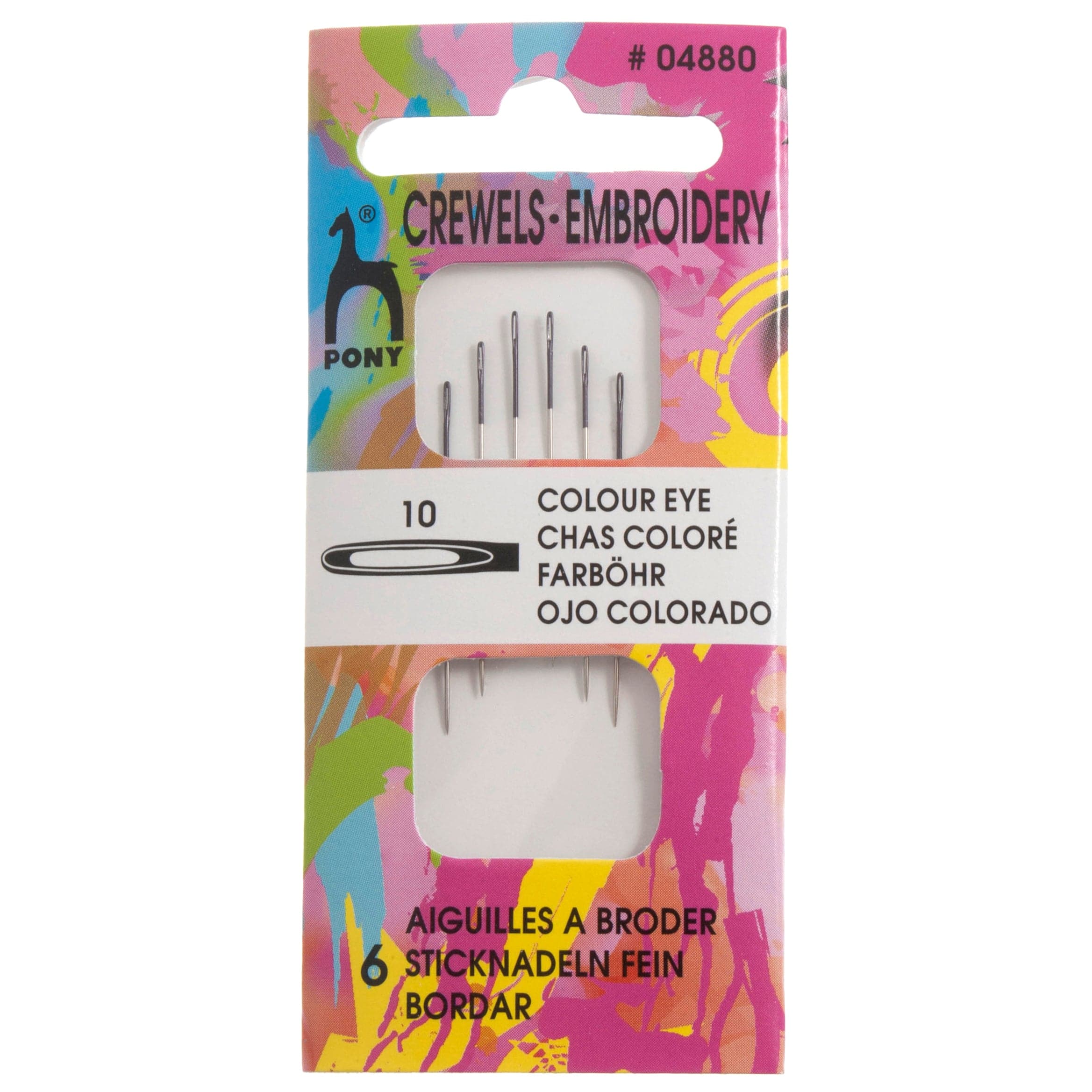Pony Accessories Pony Pack of 5 Crewel Needles with Colour-Coded Eye (Size 10) 8901003048803
