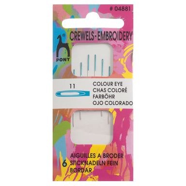 Pony Accessories Pony Pack of 5 Crewel Needles with Colour-Coded Eye (Size 11) 8901003048810