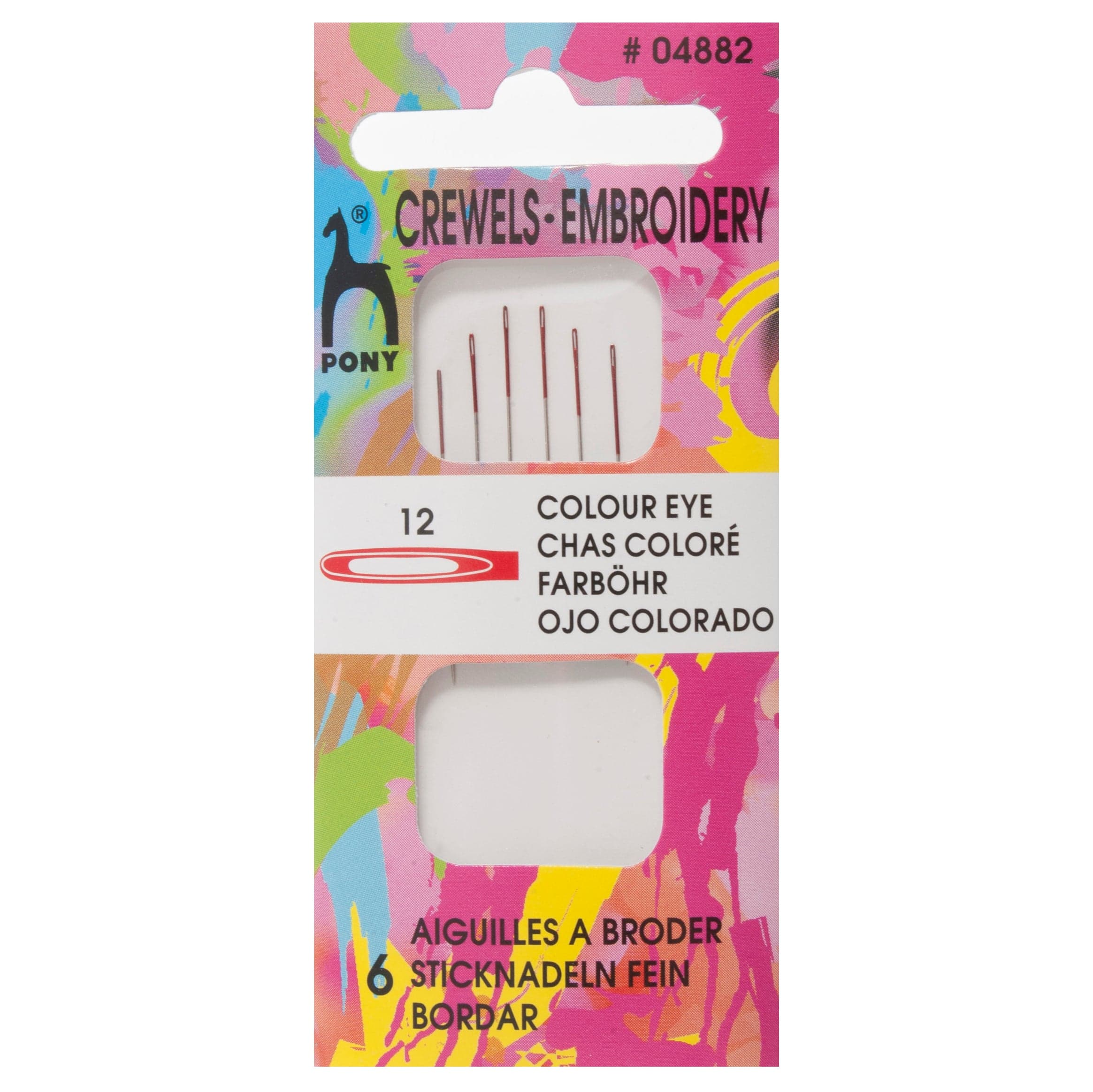 Pony Accessories Pony Pack of 5 Crewel Needles with Colour-Coded Eye (Size 12) 8901003048827