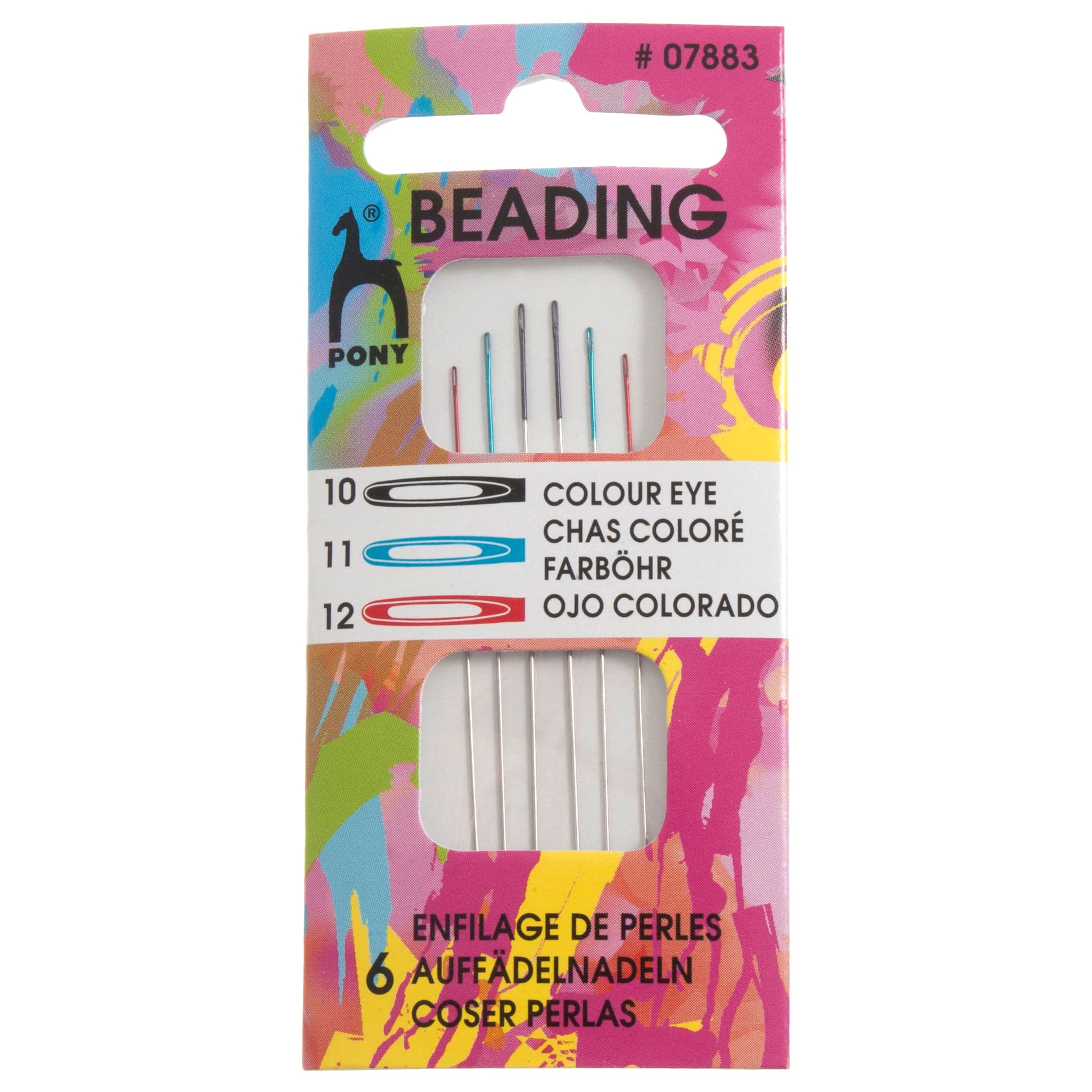 Pony Accessories Pony Pack of 5 Beading Needles with Colour-Coded Eye (Size 10/12) 8901003078831