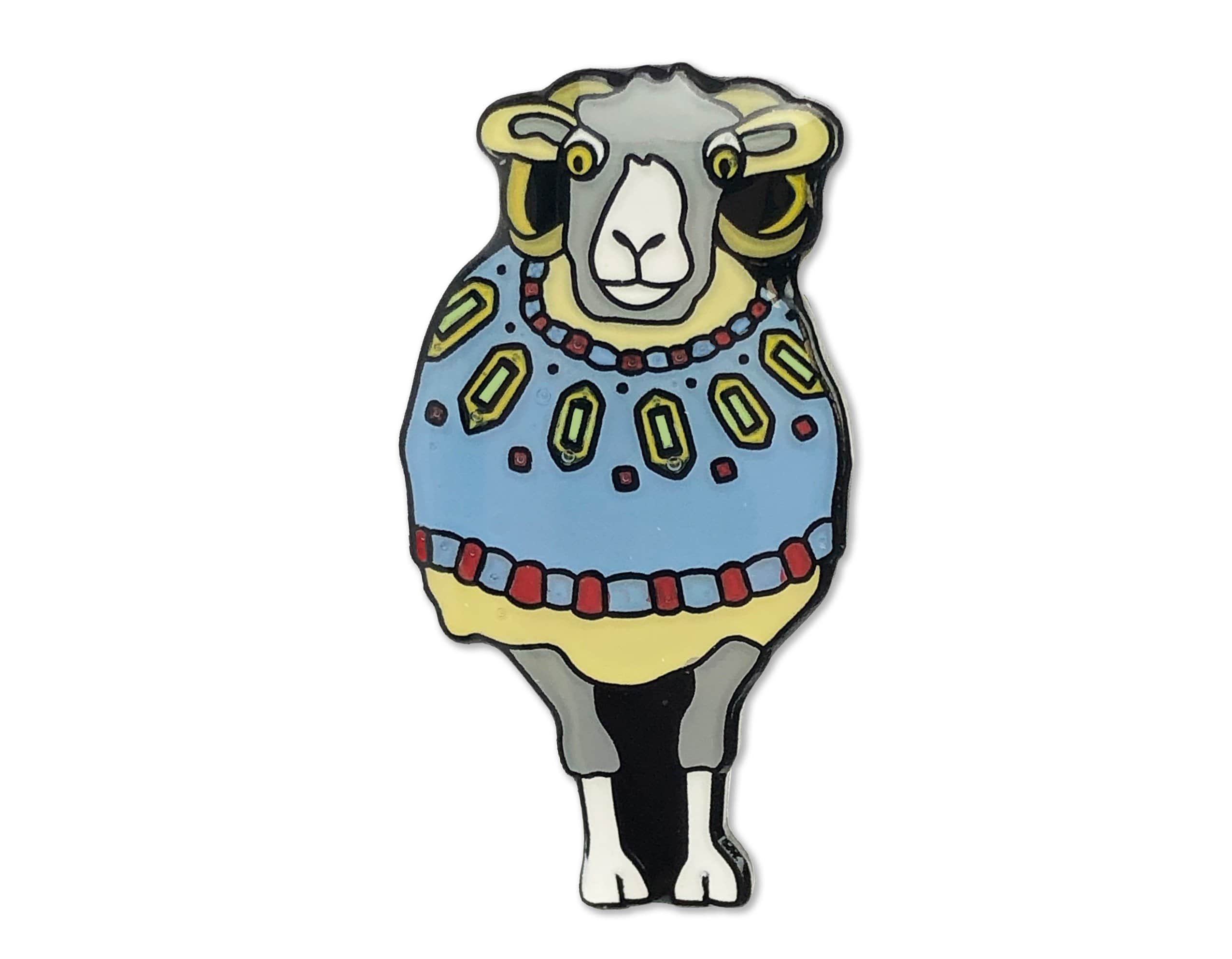 Emma Ball Accessories Emma Ball - Enamel Pin - Woolly Sheep in Blue Sweater