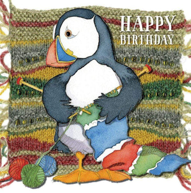 Emma Ball Accessories Emma Ball Knitting Woolly Puffin Greetings Card