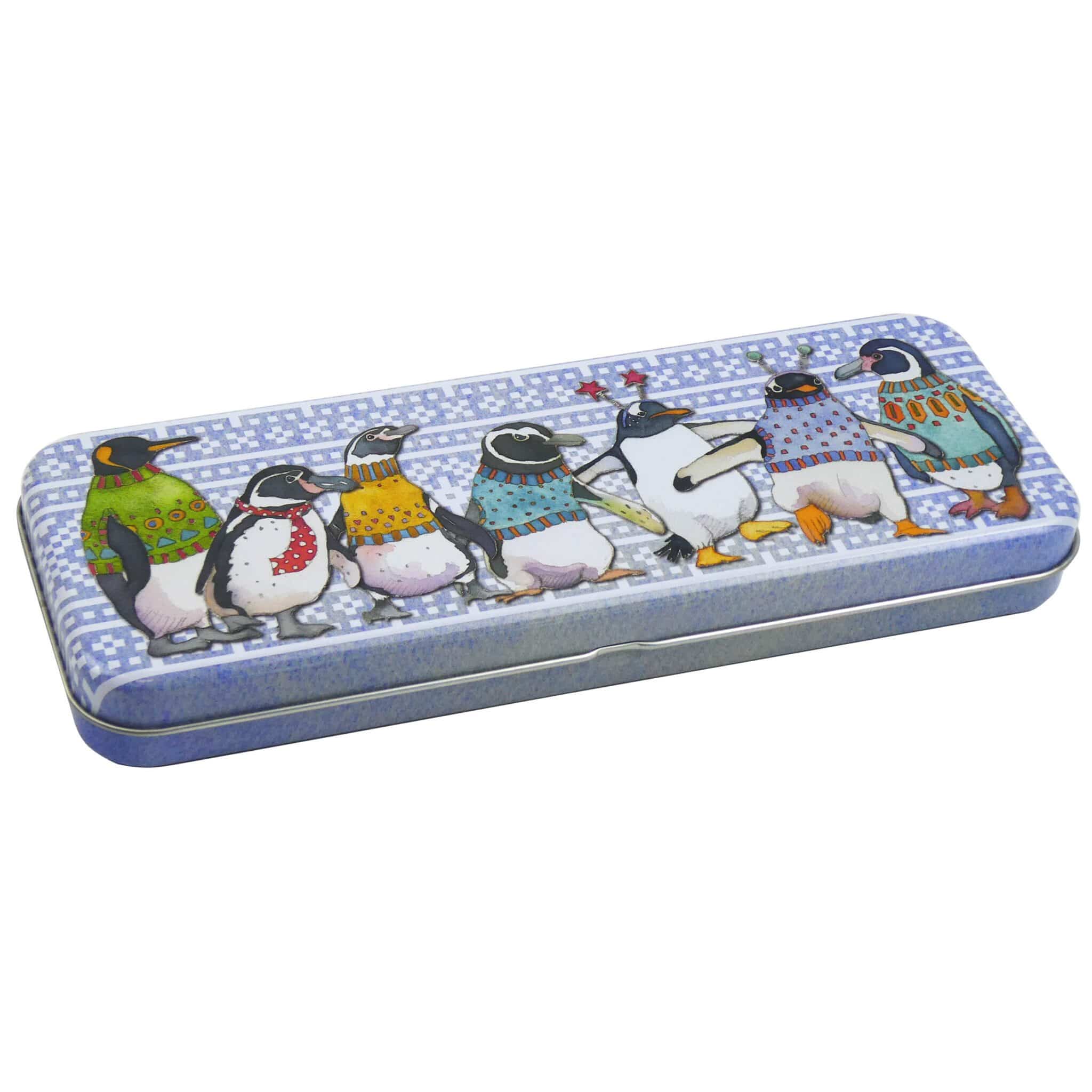 Emma Ball Accessories Emma Ball - Pencil Tin - Penguins in Pullovers 5060703325379