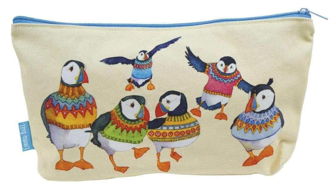 Emma Ball Accessories Emma Ball - Zipped Pouches - Woolly Puffins 5060703321104