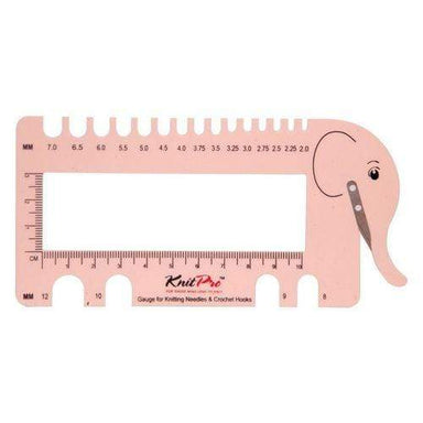 KnitPro Accessories Blush KnitPro Elephant Gauge, Yarn Cutter & View Sizer 8907628000240