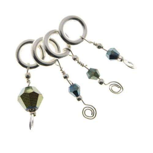 Kuszty Accessories Knitting Kuszty Stitch Marker - Green Iris Bicone Crystal