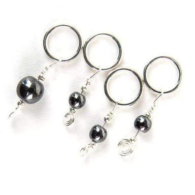 Kuszty Accessories Kuszty Stitch Marker - Grey Shadow Rondelle Crystal