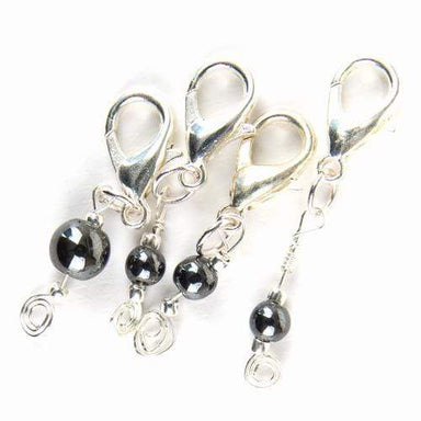 Kuszty Accessories Crochet Kuszty Stitch Marker - Grey Shadow Rondelle Crystal