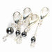Kuszty Accessories Crochet Kuszty Stitch Marker - Grey Shadow Rondelle Crystal