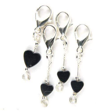 Kuszty Accessories Crochet Kuszty Stitch Marker - Hematite Heart (Large)