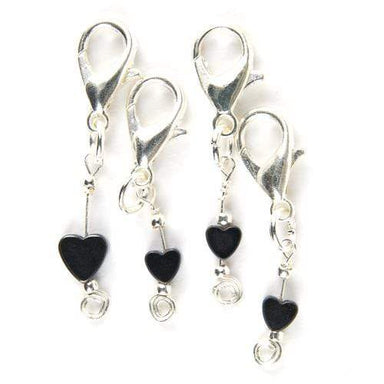 Kuszty Accessories Crochet Kuszty Stitch Marker - Hematite Heart (Small)