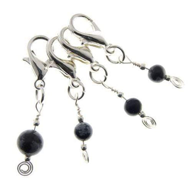 Kuszty Accessories Crochet Kuszty Stitch Marker - Snowflake Obsidian