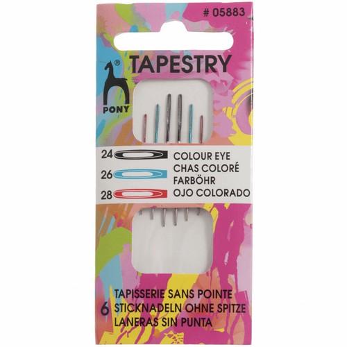 Pony Accessories Pony Tapestry Needles with Colour-Coded Eyes (Mixed Pack of Size 24, 26 & 28) 8901003058833