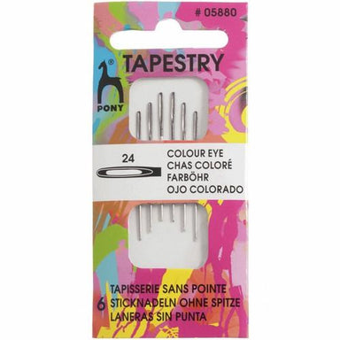 Pony Accessories Pony Tapestry Needles with Colour-Coded Eyes (Size 24) 8901003058802