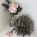 The Crafty Bird Accessories Grey with White and Black Tips The Crafty Bird Faux Fur Pom Pom Keyring and Bag Accessory TCB1GWBT