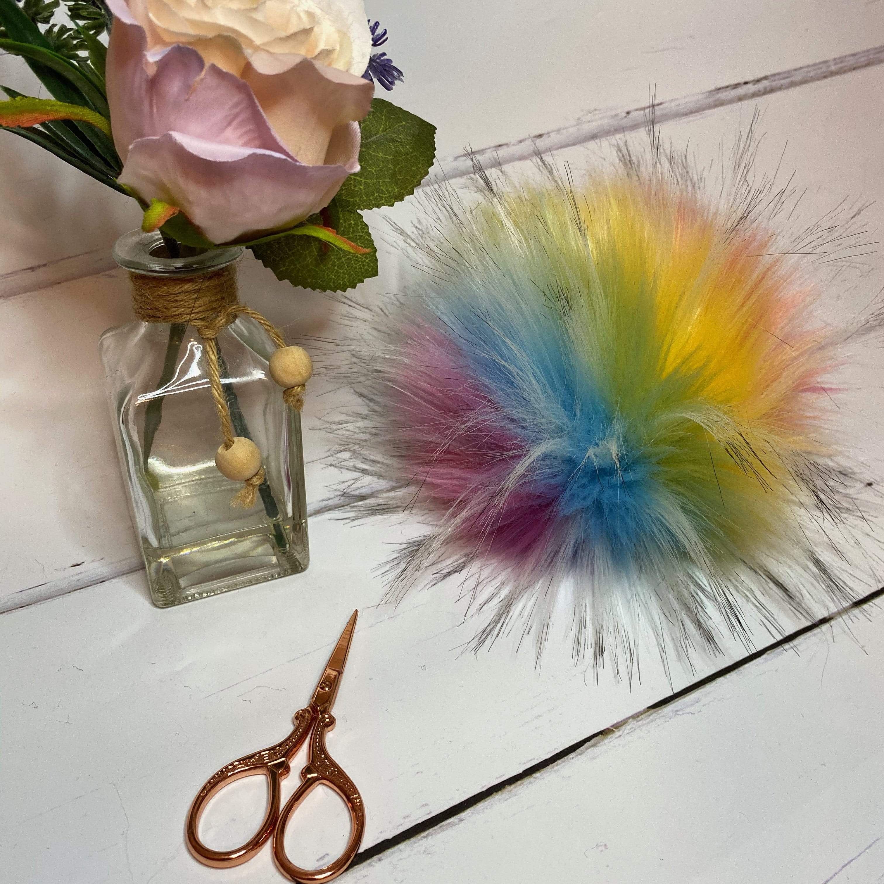 The Crafty Bird Accessories Candy Rainbow The Crafty Bird Faux Fur XL Pom Pom TCB3CR