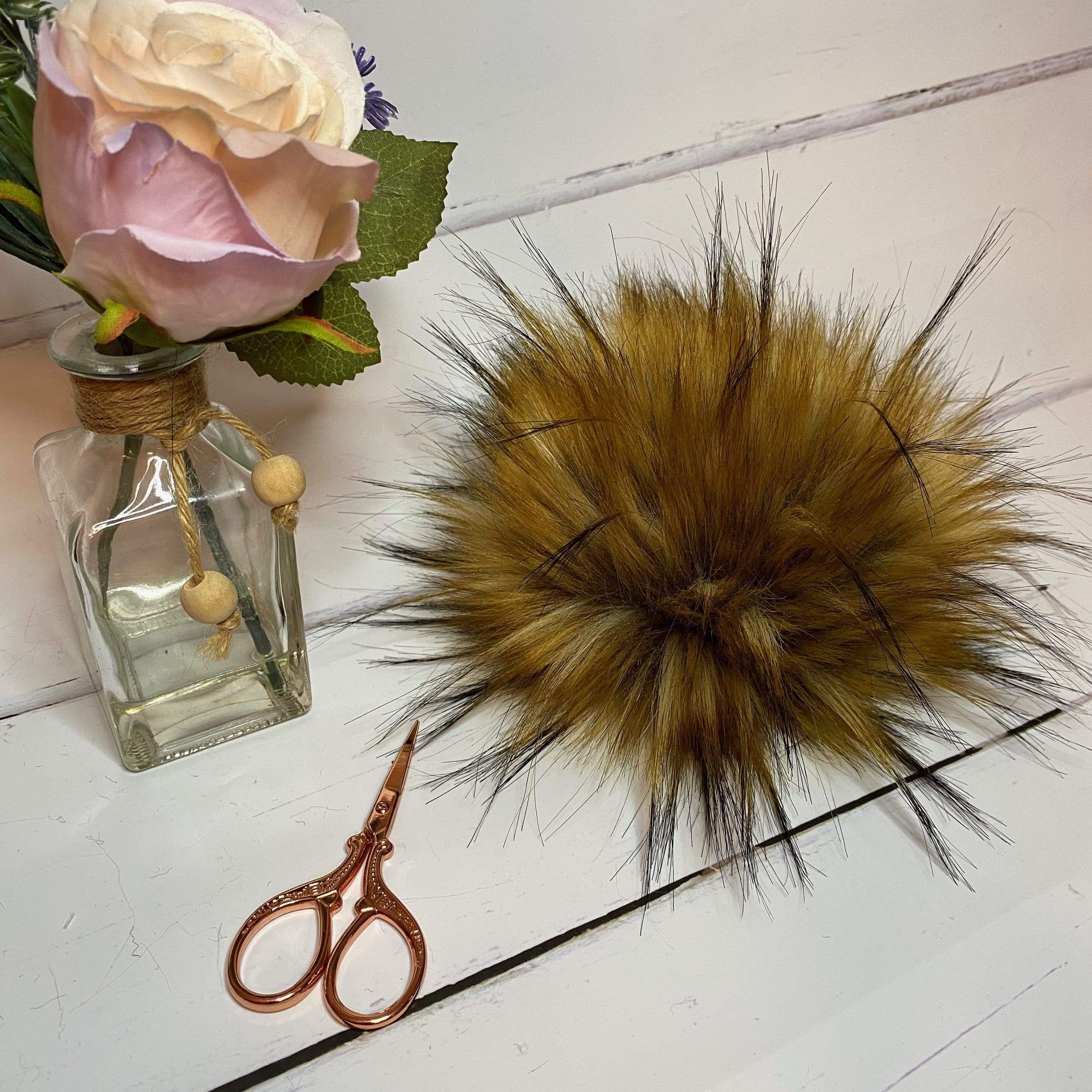 The Crafty Bird Accessories Golden Brown The Crafty Bird Faux Fur XL Pom Pom TCB3GB