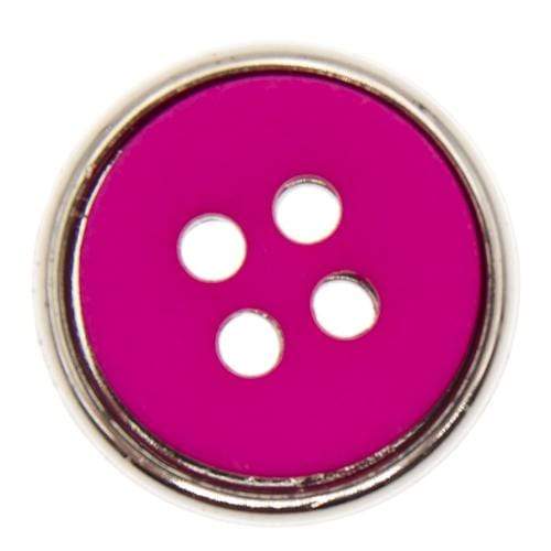 Italian Buttons Buttons Cerise Italian Buttons Metal Edge 4-hole Round Button - 15mm 78486178