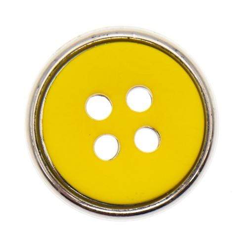 Italian Buttons Buttons Yellow Italian Buttons Metal Edge 4-hole Round Button - 15mm 77896354