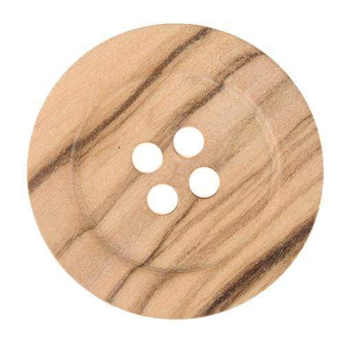 Italian Buttons Buttons Italian Buttons Olive Wood 4-hole Button (Natural) - 38mm 36926024