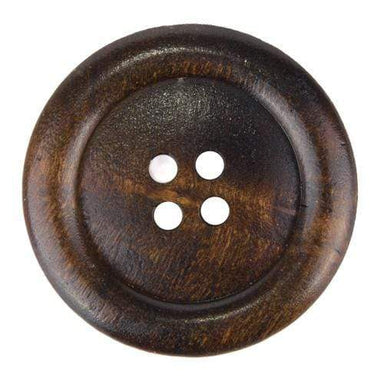 Italian Buttons Buttons Italian Buttons Olive Wood 4-hole Button (Walnut) - 34mm IBOW4HBW34