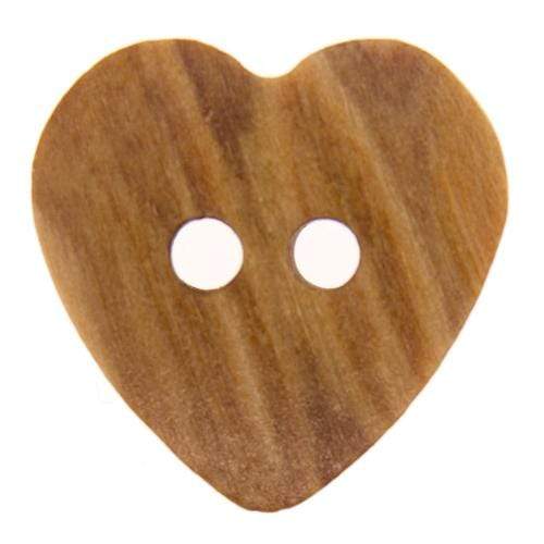 Italian Buttons Buttons 15mm Italian Buttons Wooden Heart 2-hole Button (Natural) 25414818