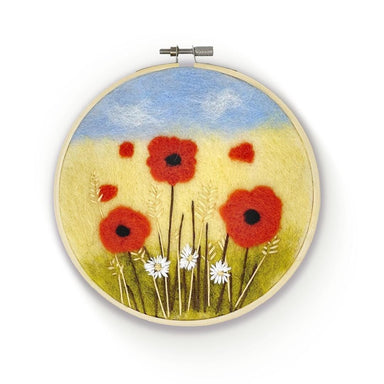 The Crafty Kit Company Felting The Crafty Kit Company Poppies in a Hoop Needle Felting Kit 5060347382936