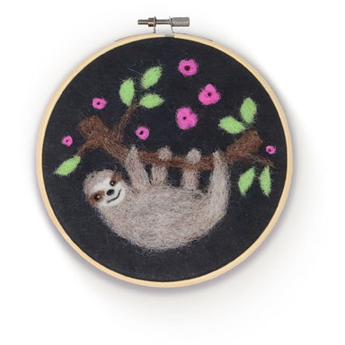 The Crafty Kit Company Felting The Crafty Kit Company Sloth in a Hoop Needle Felting Kit 5060347382264